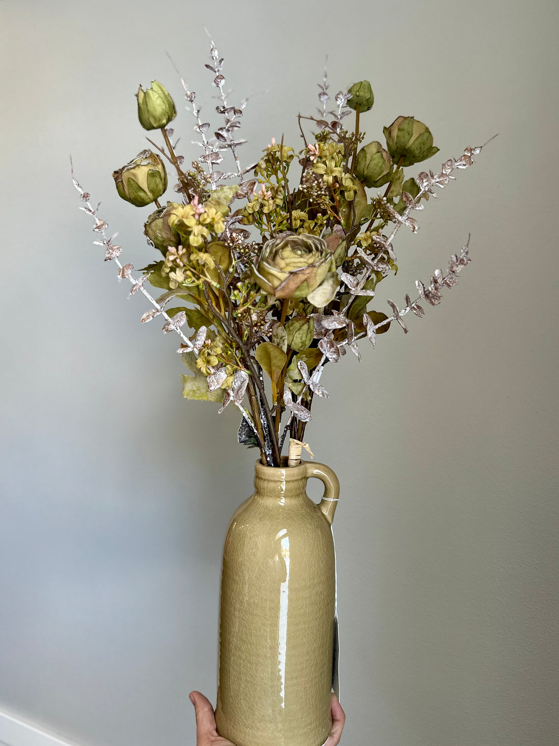 Green Ranunculus + Eucalyptus Bouquet