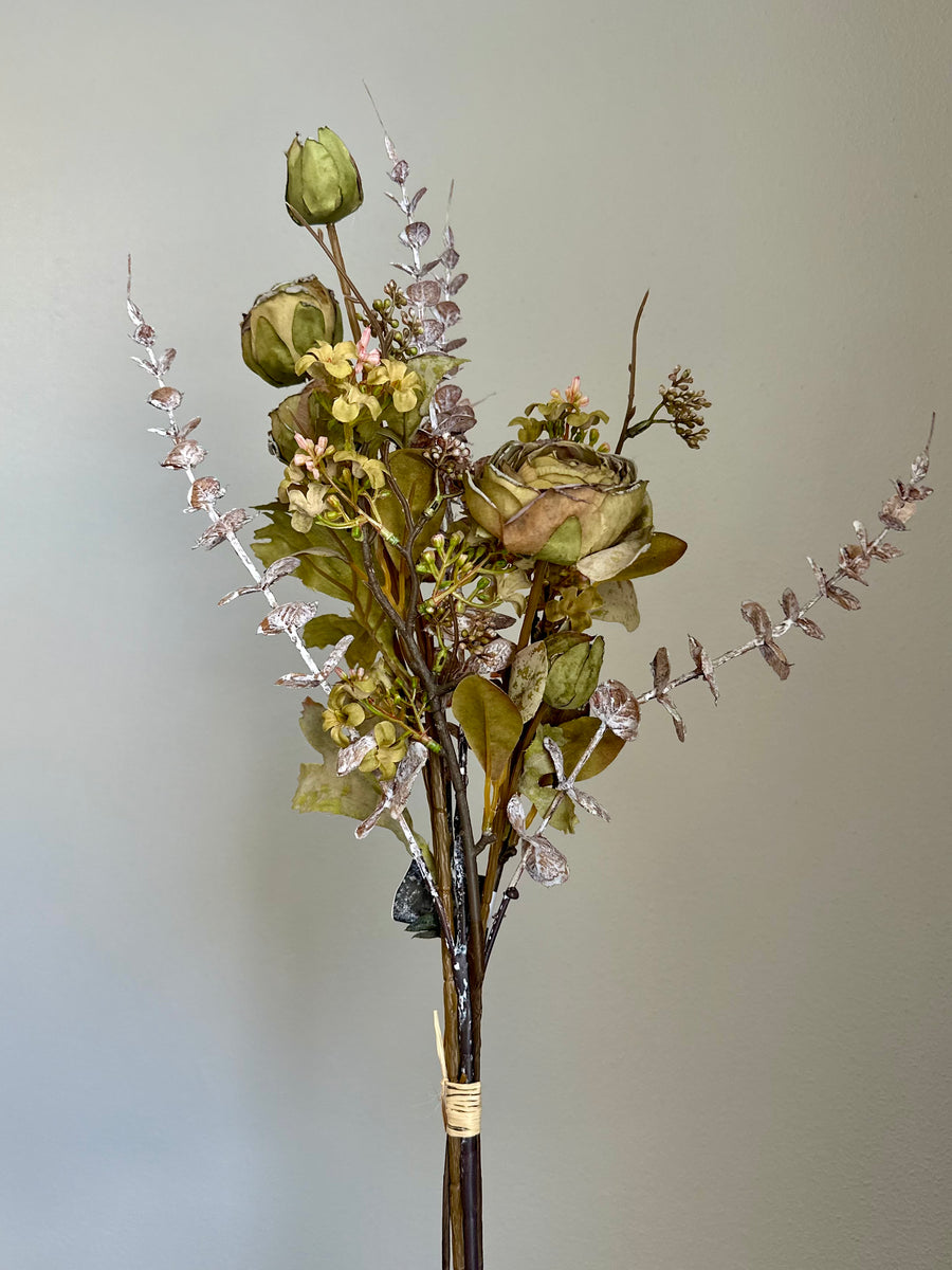 Green Ranunculus + Eucalyptus Bouquet