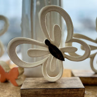 White Metal Butterfly on Stand