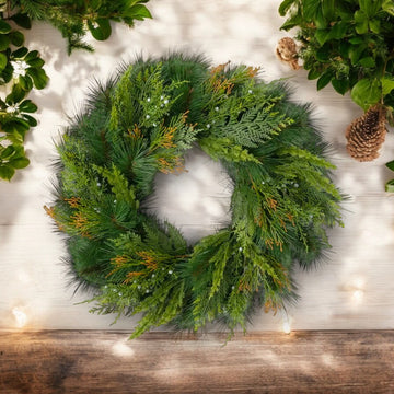 Mixed Pine and Juniper Wreath - 24in