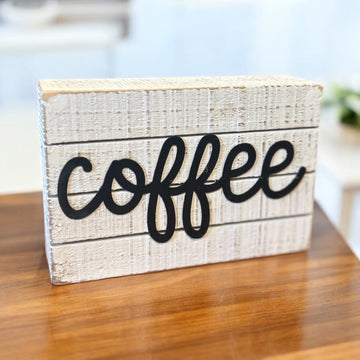 Coffee Wooden Block Sign