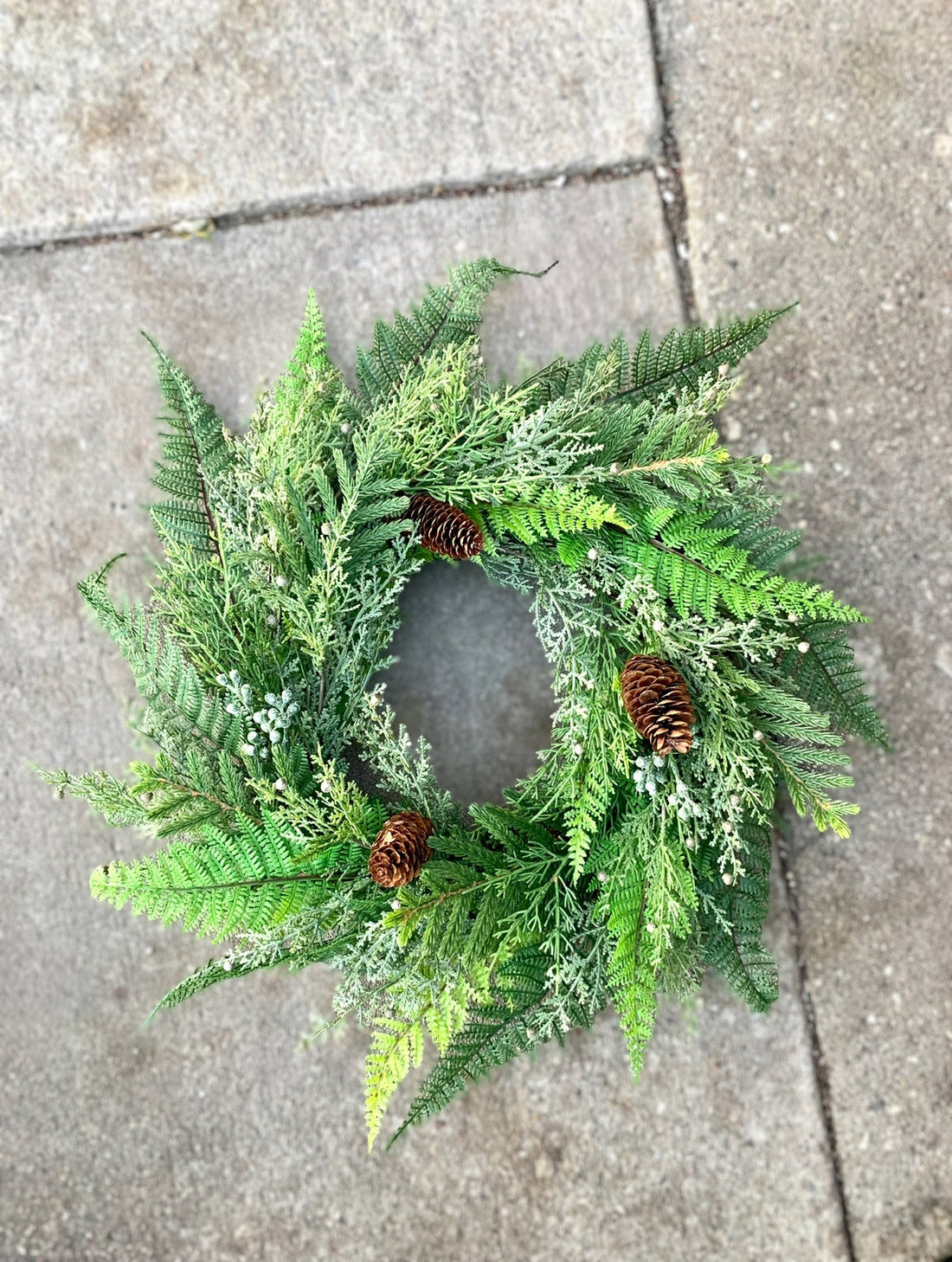 27" Cedar, Pine + Fern Wreath