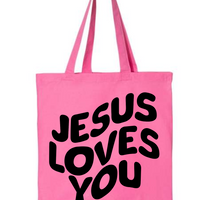 Jesus Loves You Tote Bag (Multiple Colors!)