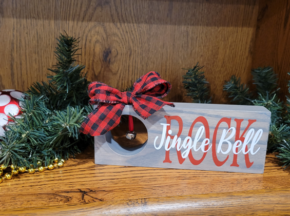 Jingle Bell Rock Block Sign With Hole