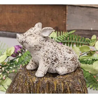 Decorative Distressed Resin Pig