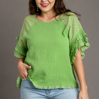 Melon Ruffled Top