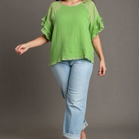 Melon Ruffled Top