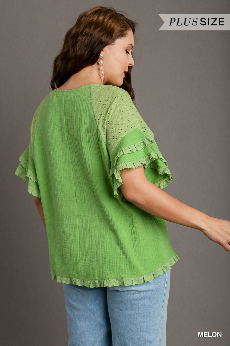 Melon Ruffled Top