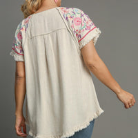 Boho Embroidered Top