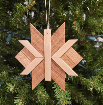 Wooden Chevron Ornament