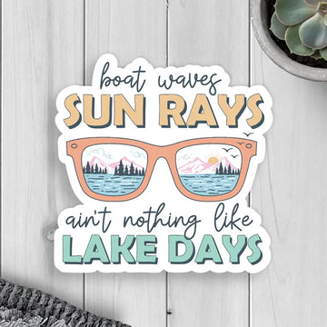 Sun Rays Lake Days Vinyl Sticker