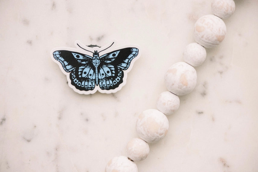 Blue Butterfly Vinyl Sticker