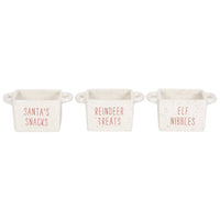 Ceramic Christmas Snack Bowls - Set of 3