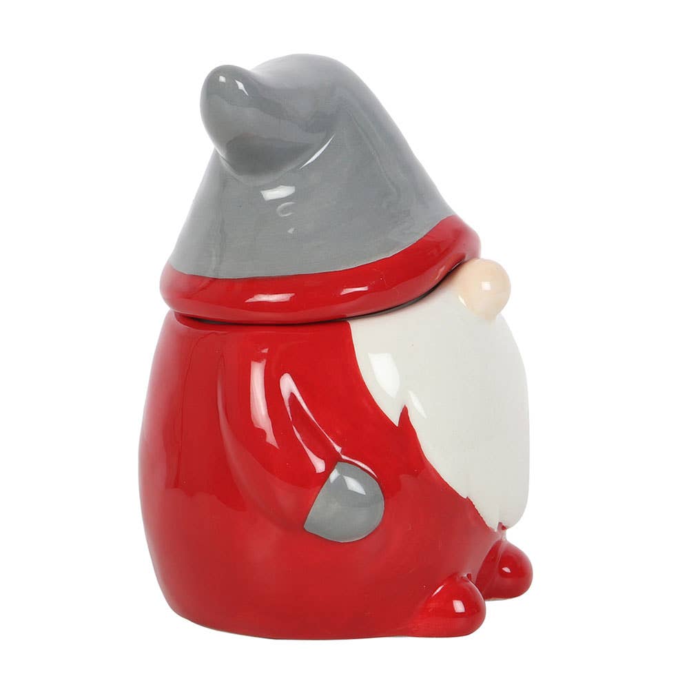 Red and Grey Christmas Gnome Lidded Mug