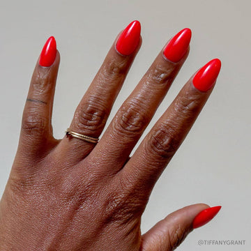 Fiery Red Press-On Nails | Solid Nails | Short Almond Length