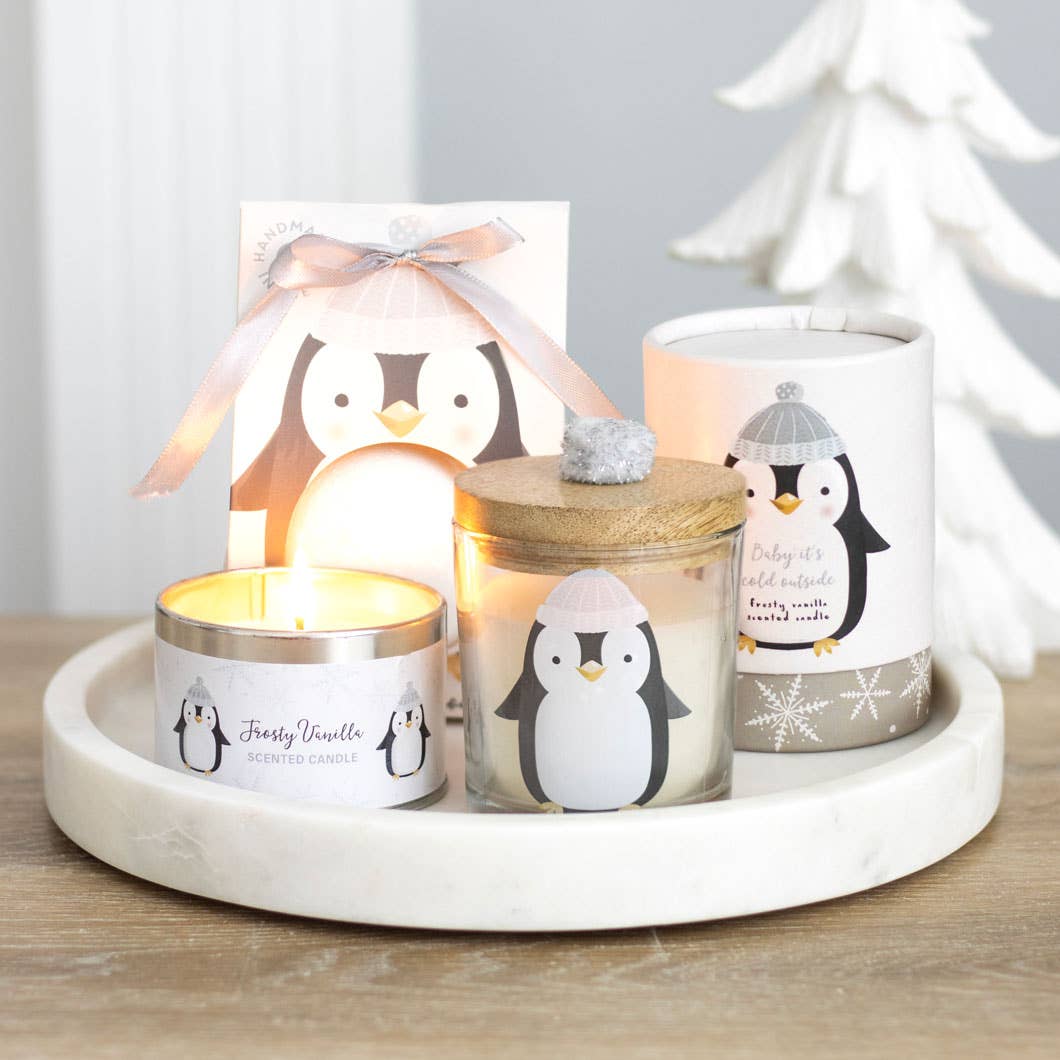 Frosty Vanilla Winter Penguin Candle