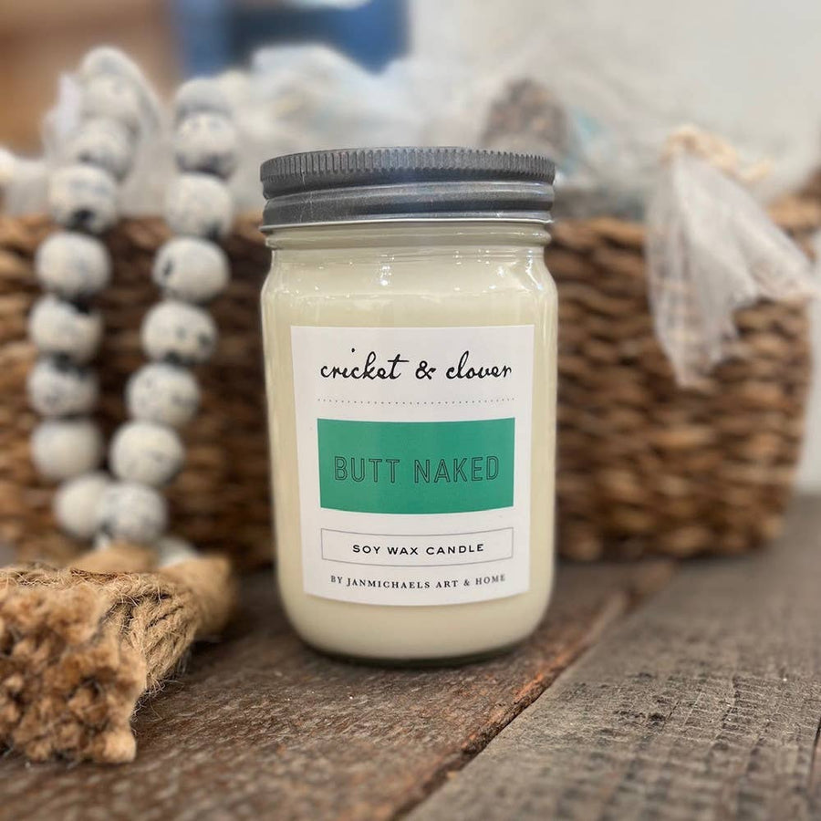 Butt Naked Soy Mason Jar Candle