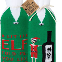 A Little Elf Told Me You Like Wine Bottle Sock Cover