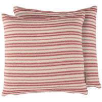 Red Ticking Stripe Pillow