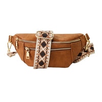 The Soho | Dual Zipper Sling Bag - Brown