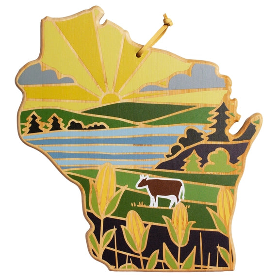 Wisconsin Cutting Board with Artwork