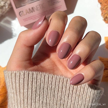 Mauve Press-On Nails | Short Oval