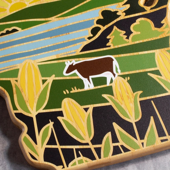 Wisconsin Cutting Board with Artwork