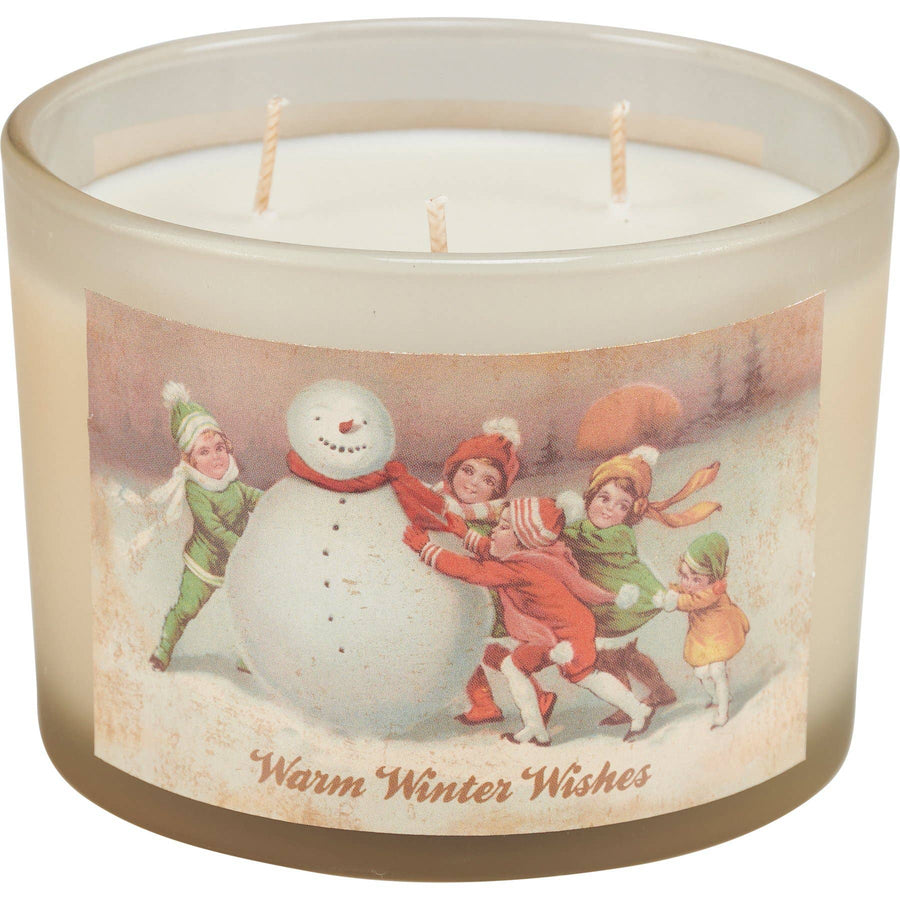 Vintage Snowmen Candle Set