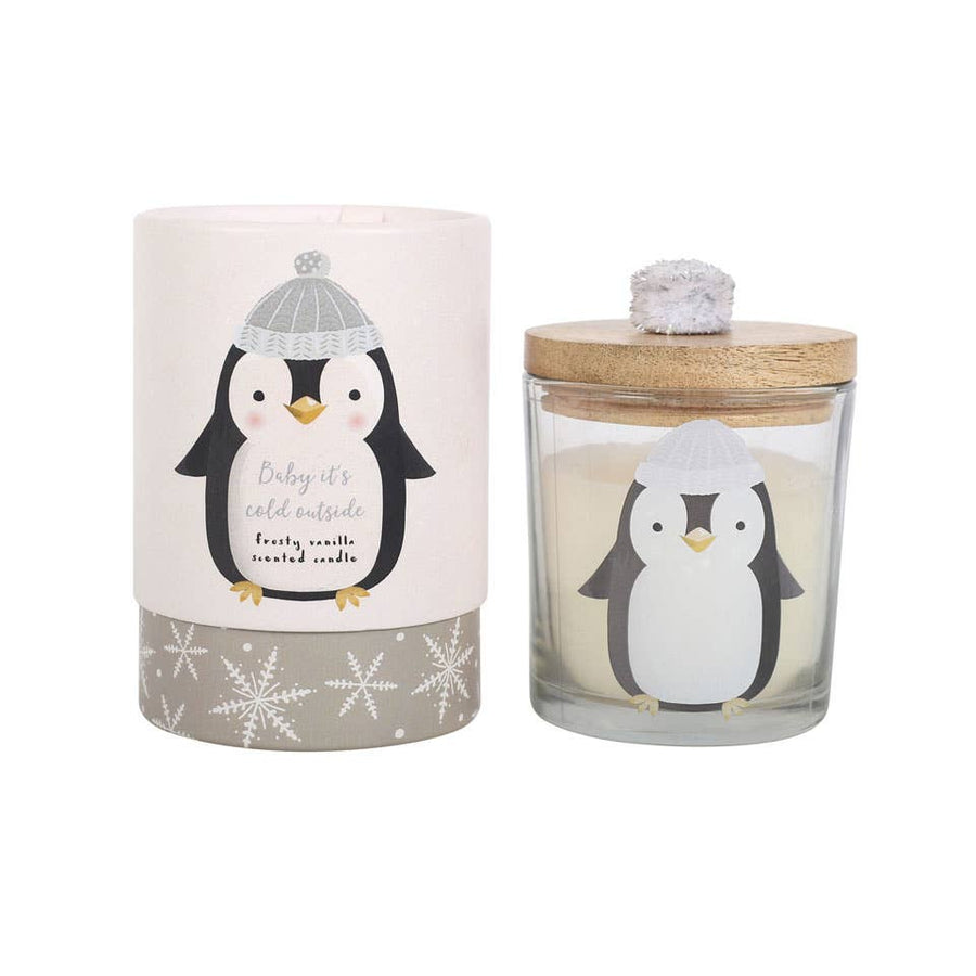 Frosty Vanilla Winter Penguin Candle