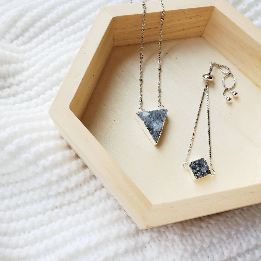 Druzy Triangle Crystal Necklace