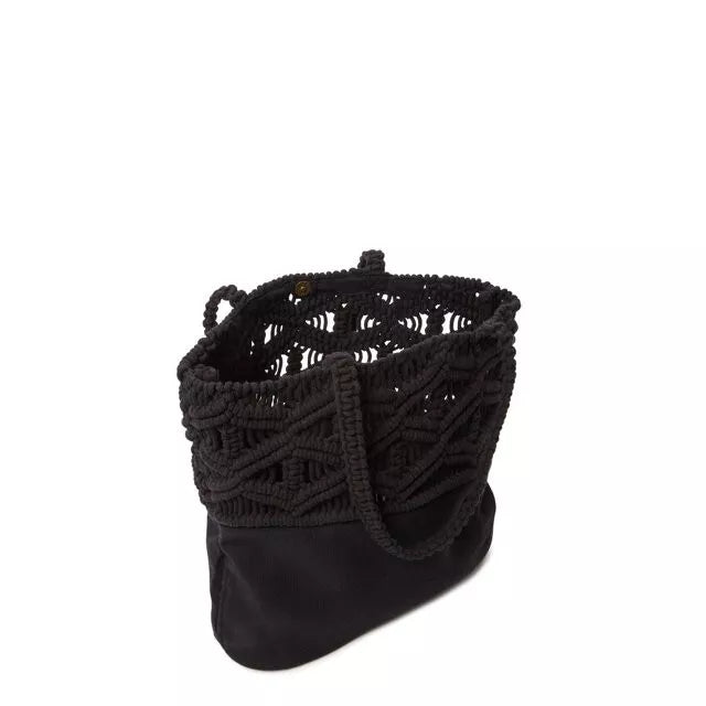 Macramé Tote Bag - Black