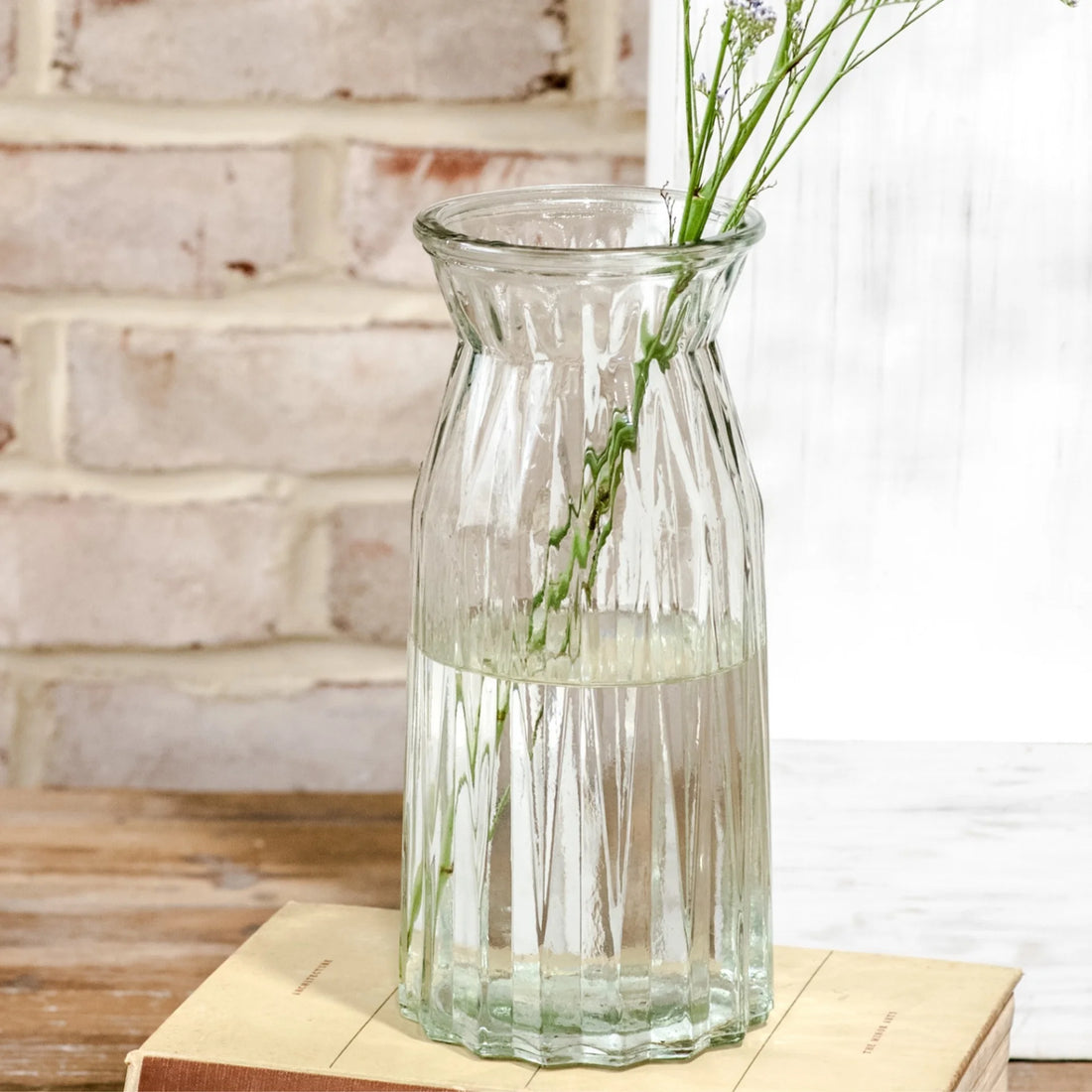 Clear Striped Vase