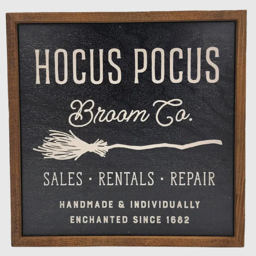 Hocus Pocus Broom Co. Sign