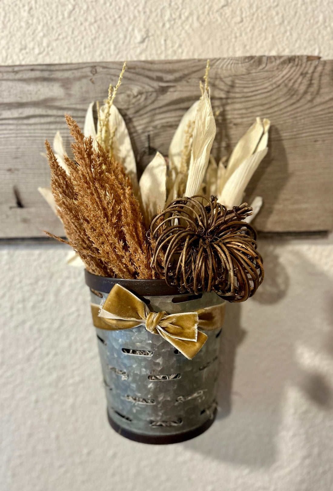 Corn Stalk + Grass + Twine Pumpkin Basket