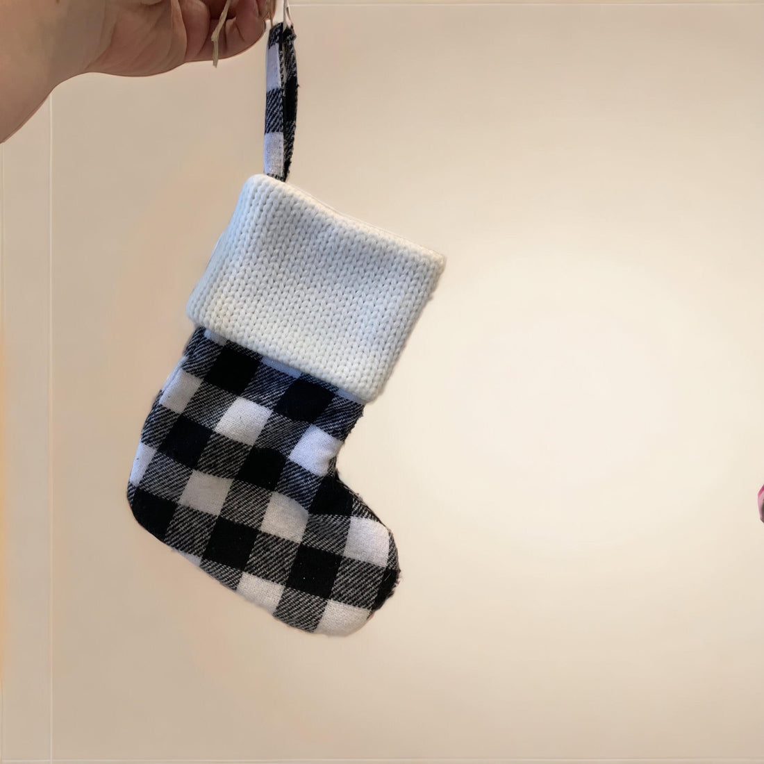 Black + White Check Mini Stocking