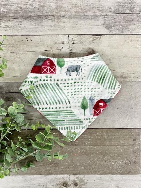 Watercolor Farm Baby Bib Bandana