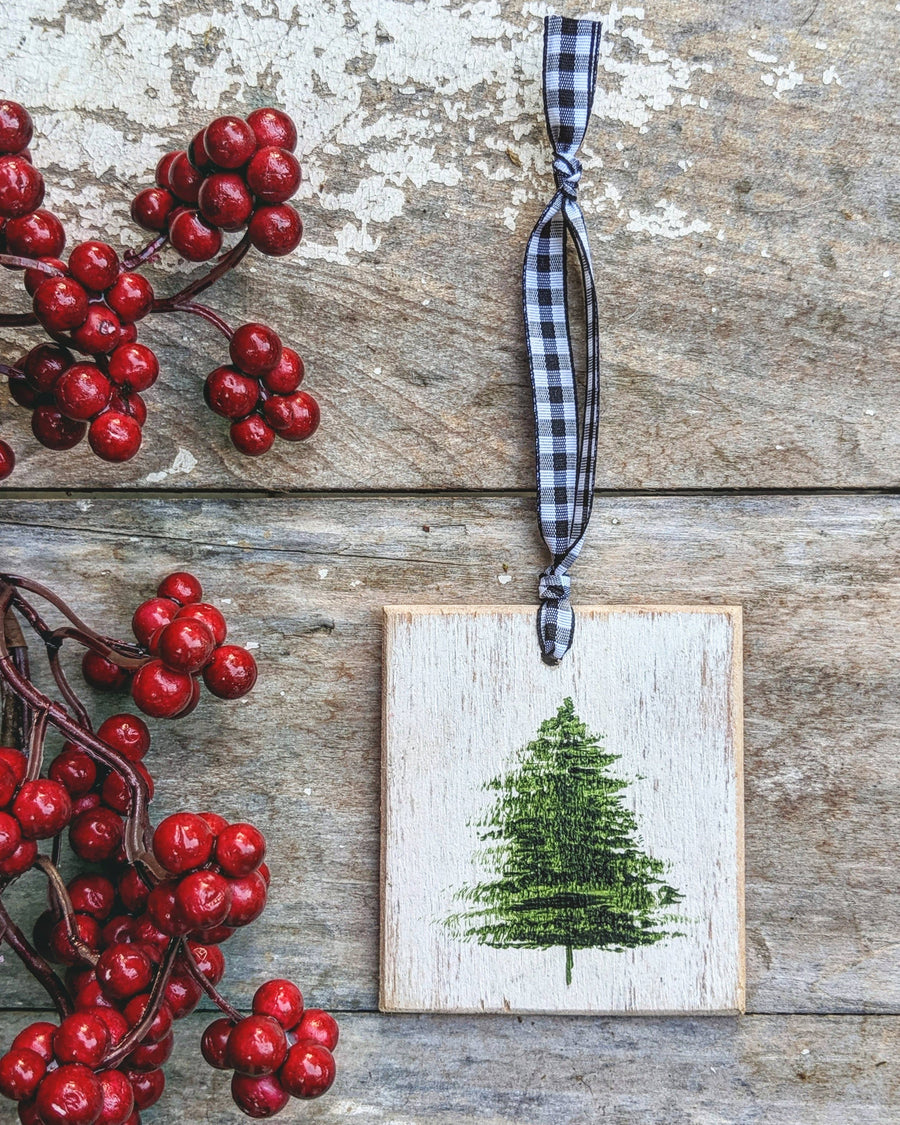 Wood Christmas Tree Ornament