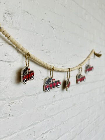 Red Buffalo Check Truck Garland