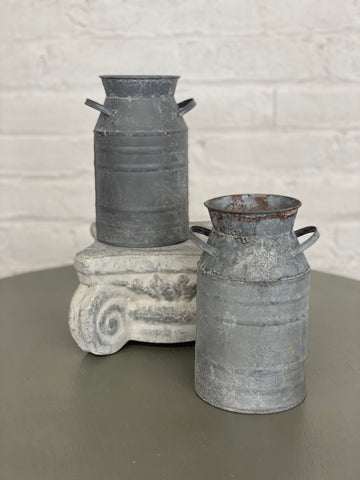 Gray Metal Milk Can