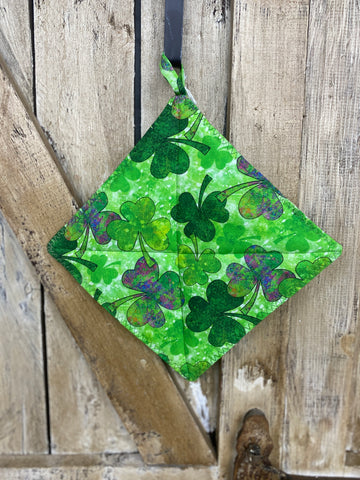 Watercolor Shamrocks Hot Pad