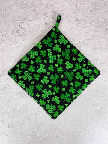 Checkered Shamrock Hot Pad