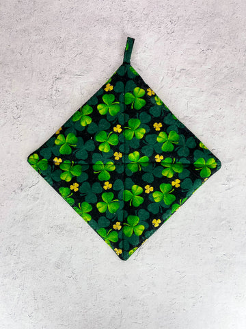 Shamrock with Gold Hot Pad