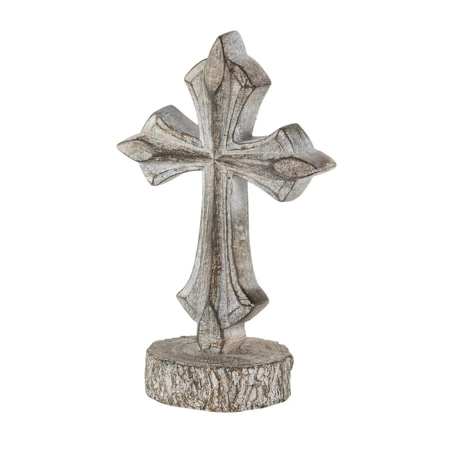 Antique Wood Tone Resin Cross