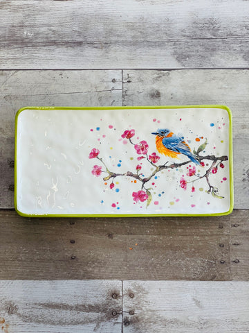 Bird & Cherry Blossom Serving Platter