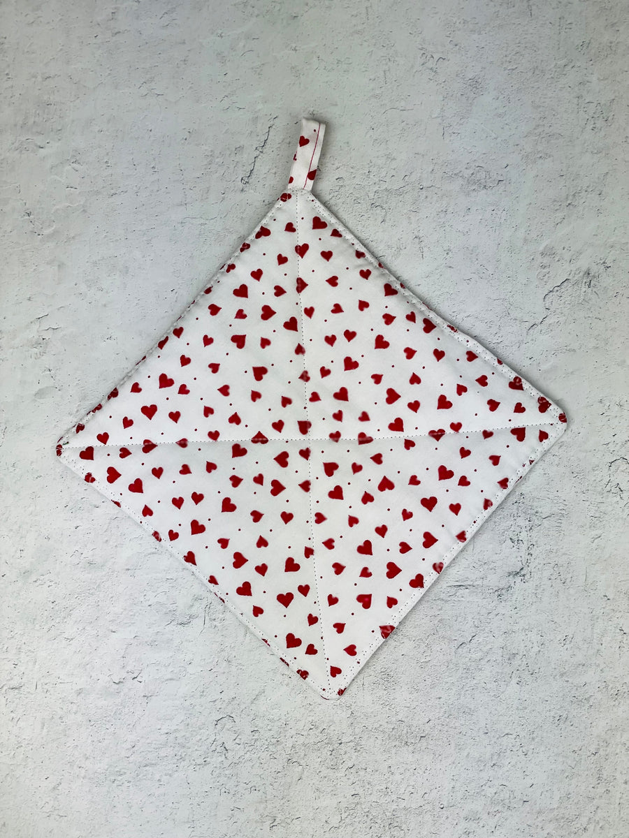 Minimalist Red Hearts Hot Pad